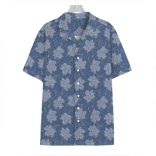 Maple Leaf Denim Jeans Pattern Print Hawaiian Shirt