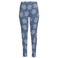 Maple Leaf Denim Jeans Pattern Print High-Waisted Pocket Leggings