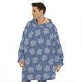 Maple Leaf Denim Jeans Pattern Print Hoodie Blanket