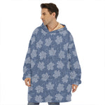 Maple Leaf Denim Jeans Pattern Print Hoodie Blanket