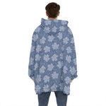 Maple Leaf Denim Jeans Pattern Print Hoodie Blanket