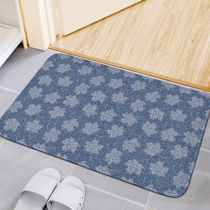 Maple Leaf Denim Jeans Pattern Print Indoor Door Mat