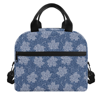 Maple Leaf Denim Jeans Pattern Print Insulated Lunch Bag