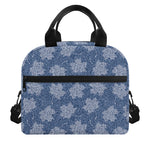 Maple Leaf Denim Jeans Pattern Print Insulated Lunch Bag