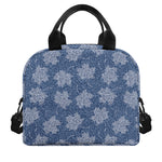 Maple Leaf Denim Jeans Pattern Print Insulated Lunch Bag