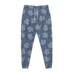 Maple Leaf Denim Jeans Pattern Print Jogger Pants