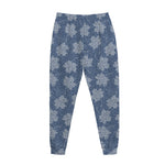 Maple Leaf Denim Jeans Pattern Print Jogger Pants