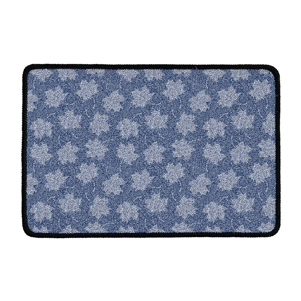 Maple Leaf Denim Jeans Pattern Print Kitchen Mat