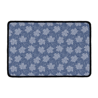 Maple Leaf Denim Jeans Pattern Print Kitchen Mat