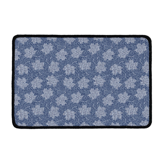 Maple Leaf Denim Jeans Pattern Print Kitchen Mat