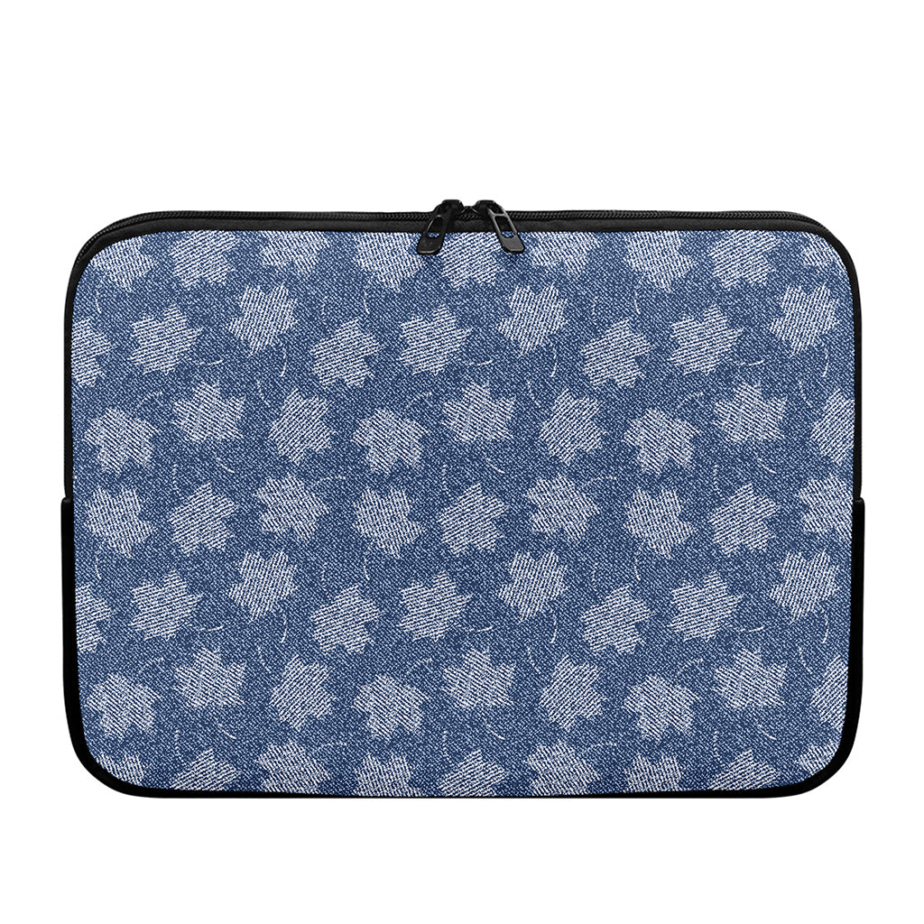 Maple Leaf Denim Jeans Pattern Print Laptop Sleeve