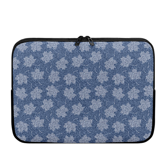 Maple Leaf Denim Jeans Pattern Print Laptop Sleeve