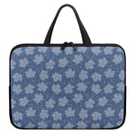 Maple Leaf Denim Jeans Pattern Print Laptop Sleeve With Handle