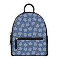 Maple Leaf Denim Jeans Pattern Print Leather Backpack