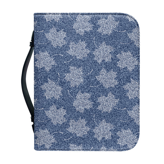 Maple Leaf Denim Jeans Pattern Print Leather Bible Cover