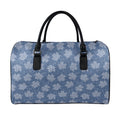 Maple Leaf Denim Jeans Pattern Print Leather Duffel Bag