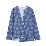 Maple Leaf Denim Jeans Pattern Print Long Sleeve Short Coat