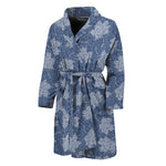 Maple Leaf Denim Jeans Pattern Print Men's Bathrobe