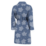 Maple Leaf Denim Jeans Pattern Print Men's Bathrobe