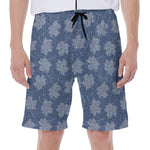 Maple Leaf Denim Jeans Pattern Print Men's Beach Shorts