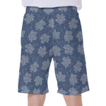 Maple Leaf Denim Jeans Pattern Print Men's Beach Shorts