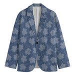 Maple Leaf Denim Jeans Pattern Print Men's Blazer