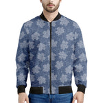 Maple Leaf Denim Jeans Pattern Print Men's Bomber Jacket