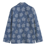 Maple Leaf Denim Jeans Pattern Print Men's Cotton Blazer