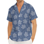 Maple Leaf Denim Jeans Pattern Print Men's Deep V-Neck Shirt