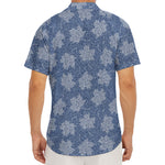 Maple Leaf Denim Jeans Pattern Print Men's Deep V-Neck Shirt