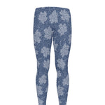 Maple Leaf Denim Jeans Pattern Print Men's leggings