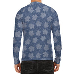 Maple Leaf Denim Jeans Pattern Print Men's Long Sleeve Rash Guard