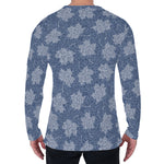 Maple Leaf Denim Jeans Pattern Print Men's Long Sleeve T-Shirt