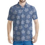 Maple Leaf Denim Jeans Pattern Print Men's Polo Shirt