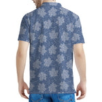 Maple Leaf Denim Jeans Pattern Print Men's Polo Shirt
