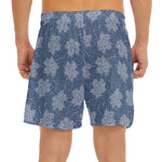 Maple Leaf Denim Jeans Pattern Print Men's Split Running Shorts