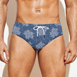 Maple Leaf Denim Jeans Pattern Print Men's Swim Briefs