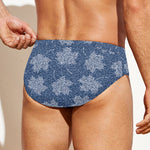 Maple Leaf Denim Jeans Pattern Print Men's Swim Briefs