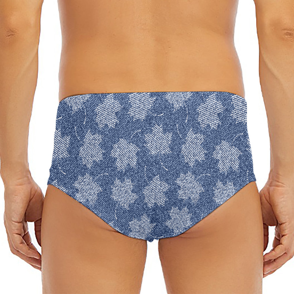 Maple Leaf Denim Jeans Pattern Print Men's Triangle Swim Briefs