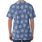 Maple Leaf Denim Jeans Pattern Print Men's Velvet T-Shirt