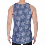 Maple Leaf Denim Jeans Pattern Print Men's Velvet Tank Top