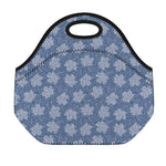 Maple Leaf Denim Jeans Pattern Print Neoprene Lunch Bag