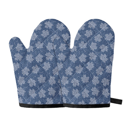 Maple Leaf Denim Jeans Pattern Print Oven Mitts