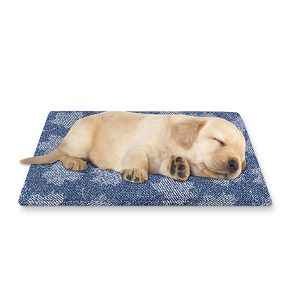 Maple Leaf Denim Jeans Pattern Print Pet Cooling Mat Cover