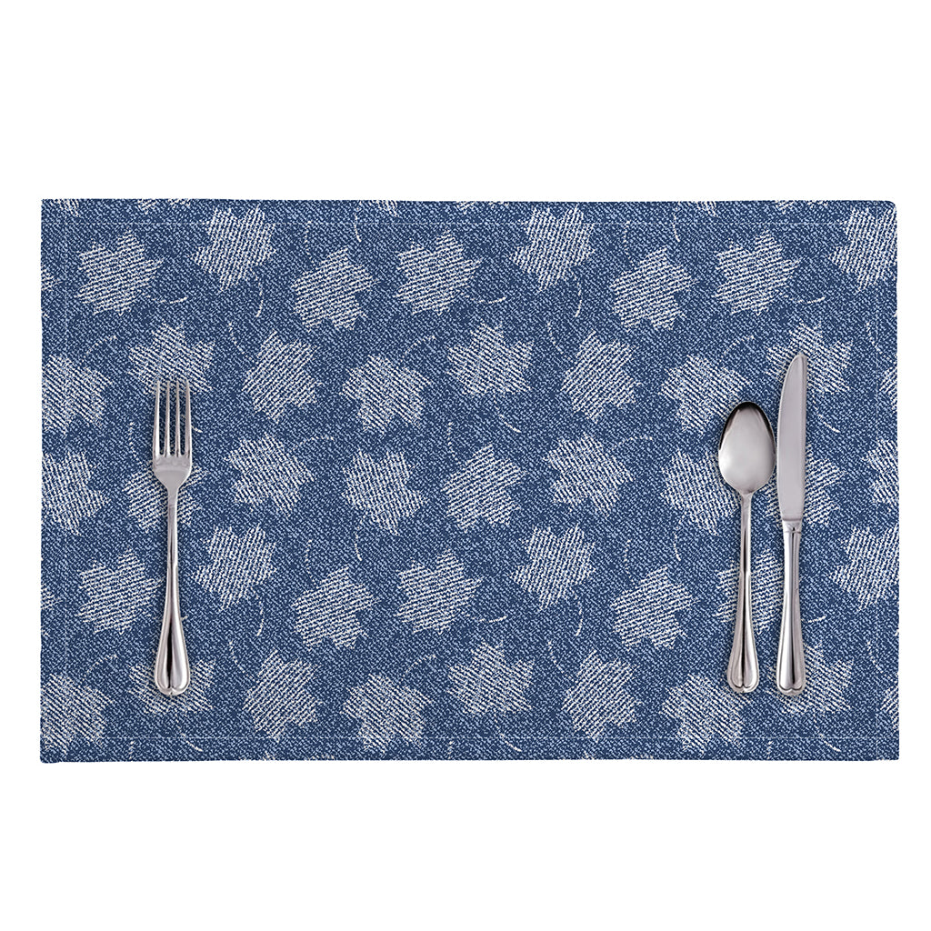 Maple Leaf Denim Jeans Pattern Print Placemat