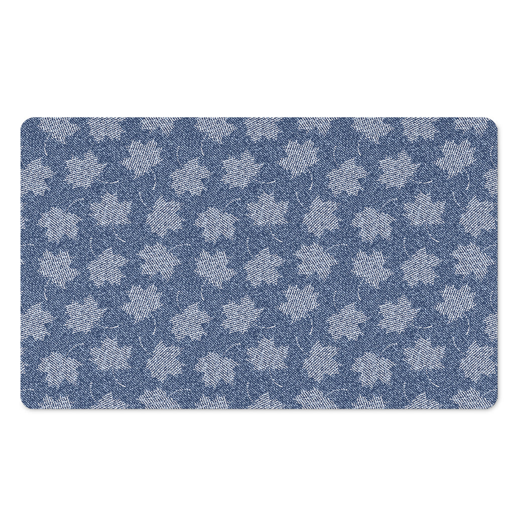 Maple Leaf Denim Jeans Pattern Print Polyester Doormat