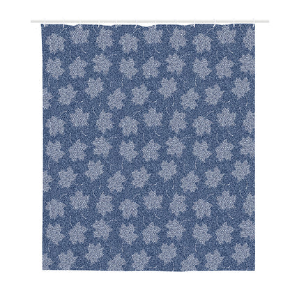 Maple Leaf Denim Jeans Pattern Print Polyester Shower Curtain