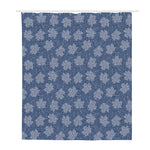 Maple Leaf Denim Jeans Pattern Print Polyester Shower Curtain