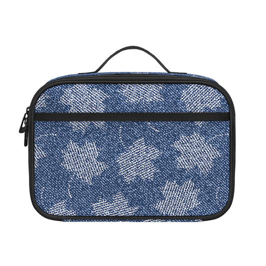 Maple Leaf Denim Jeans Pattern Print Portable Lunch Bag