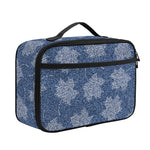 Maple Leaf Denim Jeans Pattern Print Portable Lunch Bag